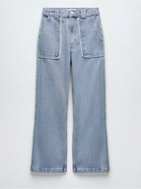 Zara Tweed Trim Jeans